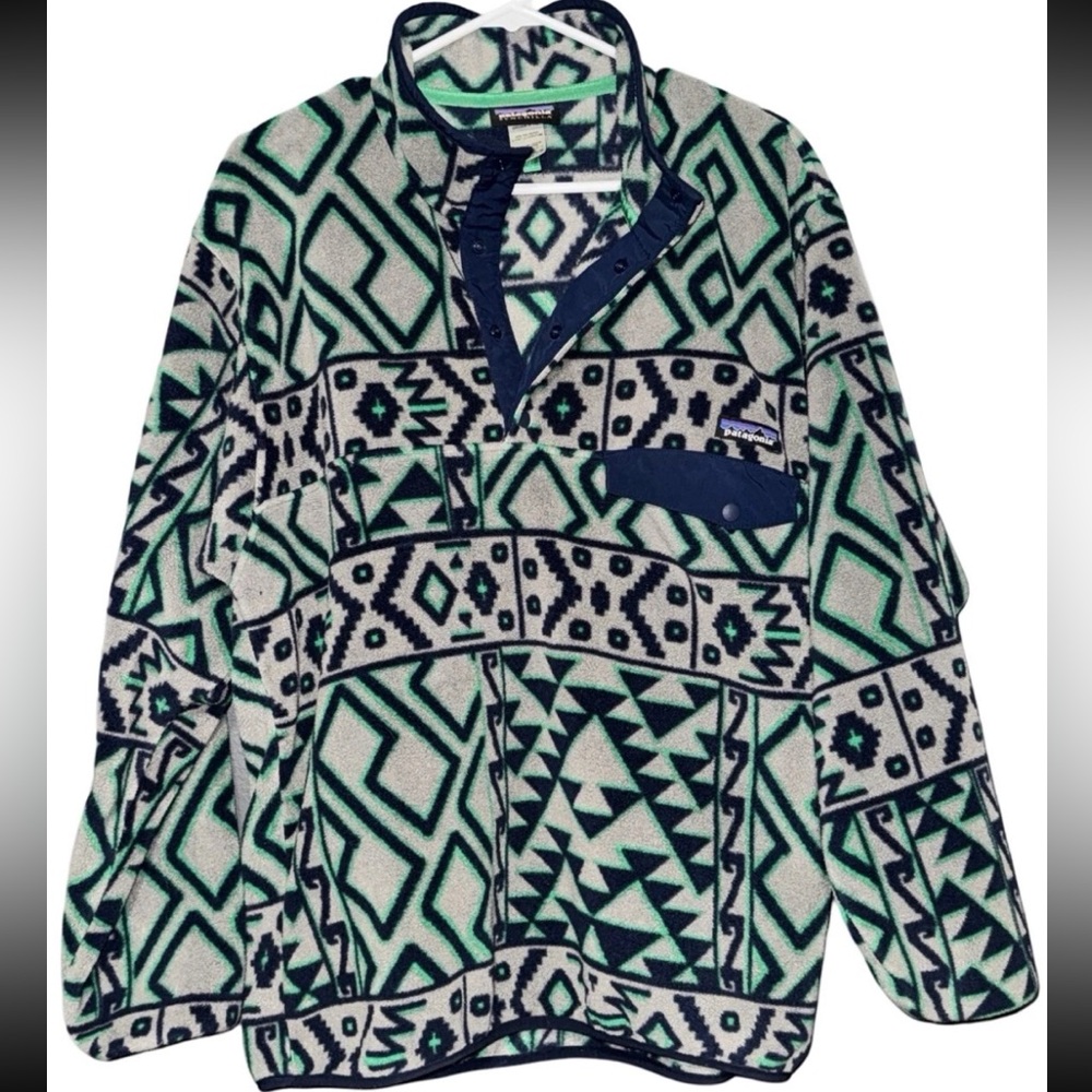 Patagonia synchilla fleece pullover jacket men’s Aztec print